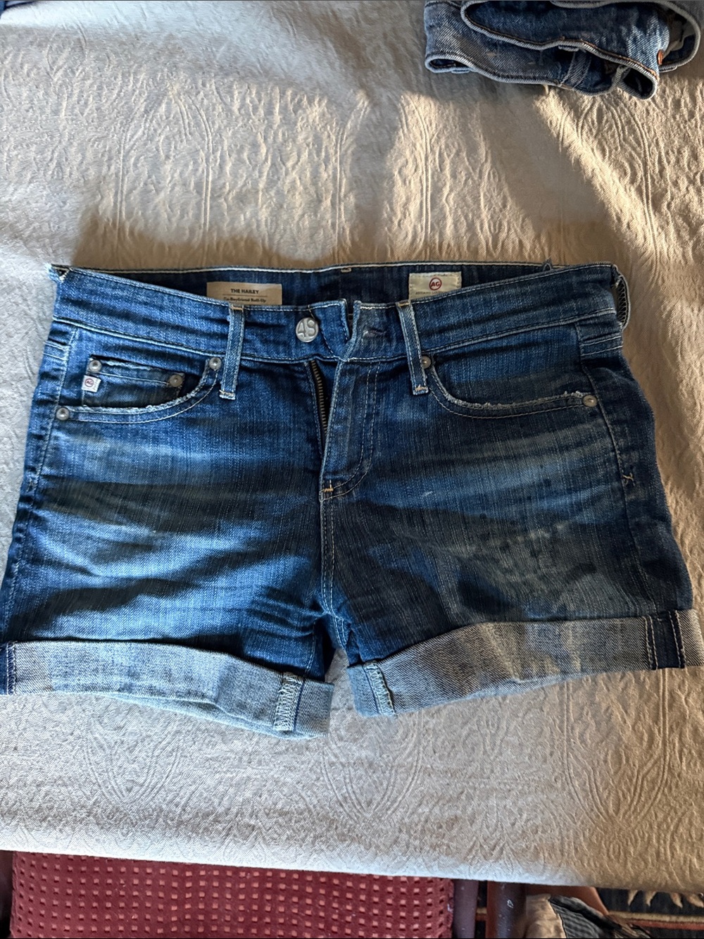 AG Classic Dark Wash Denim Cuffed Shorts